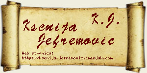 Ksenija Jefremović vizit kartica